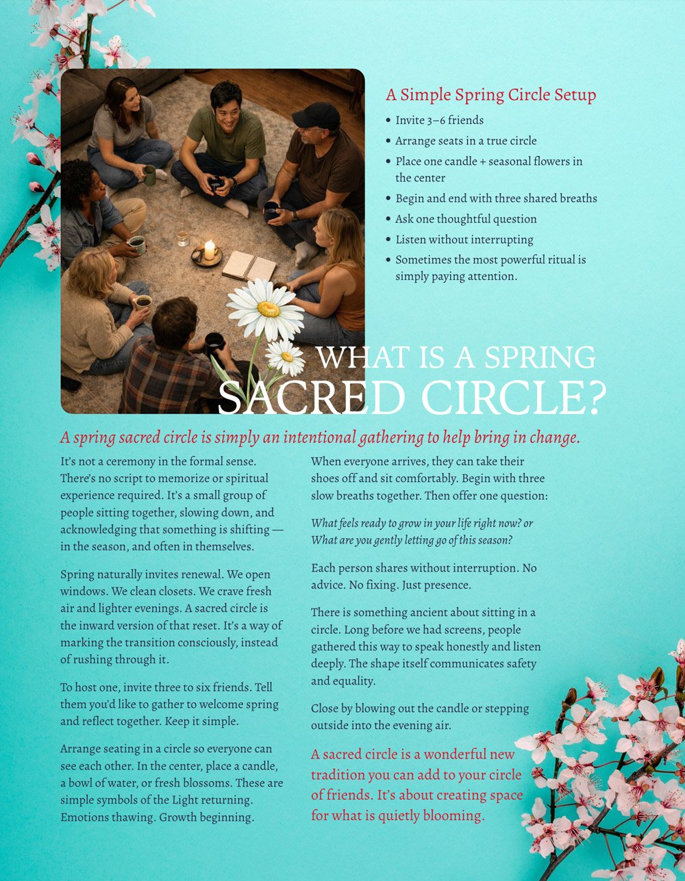 Chakra Cozy Issue 001 - What is a Spring Sacred Circle?